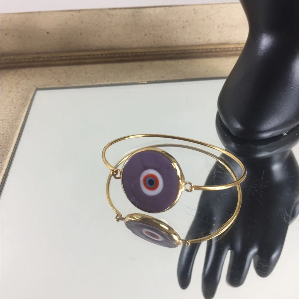 Purple evil eye bracelet